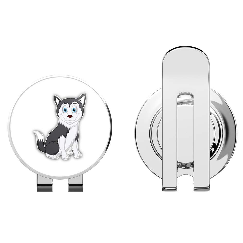 888 Graphics Funny Husky Dog Golf Hat Clip with Magnetic Ball Marker