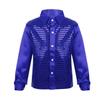 JEATHA Kids Boys Shiny Sequins Lapel Long Sleeve Hip Hop Jazz Latin Dance Shirts Stage Performance Costume Blue 12-14 view 1