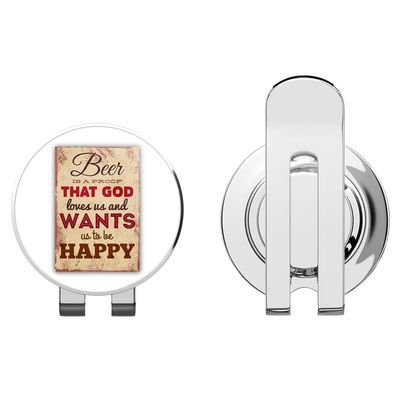 888 Graphics Beer Grunge Vintage Card Golf Hat Clip with Magnetic Ball Marker