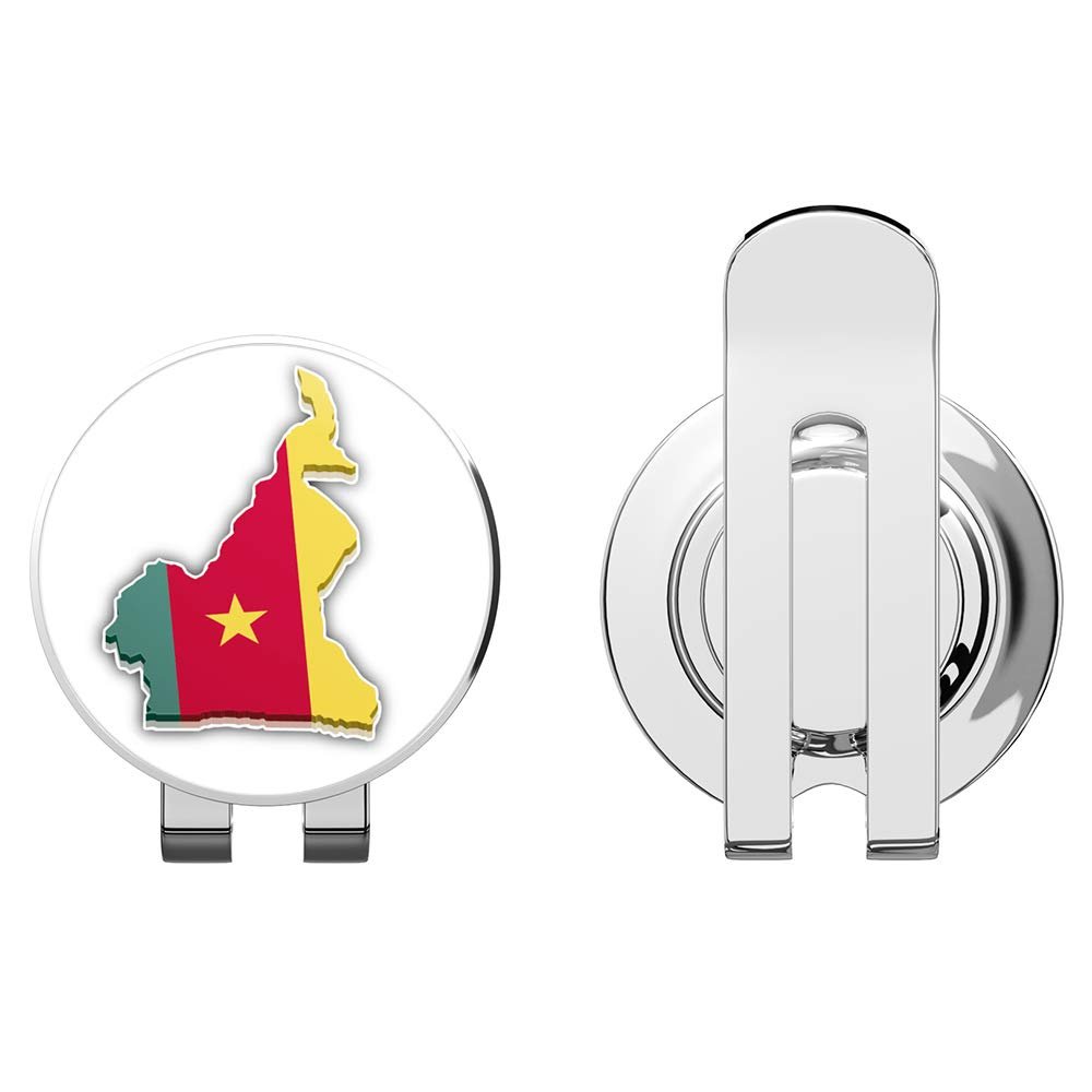 888 Graphics Cameroon Map Flag 3D Golf Hat Clip with Magnetic Ball Marker
