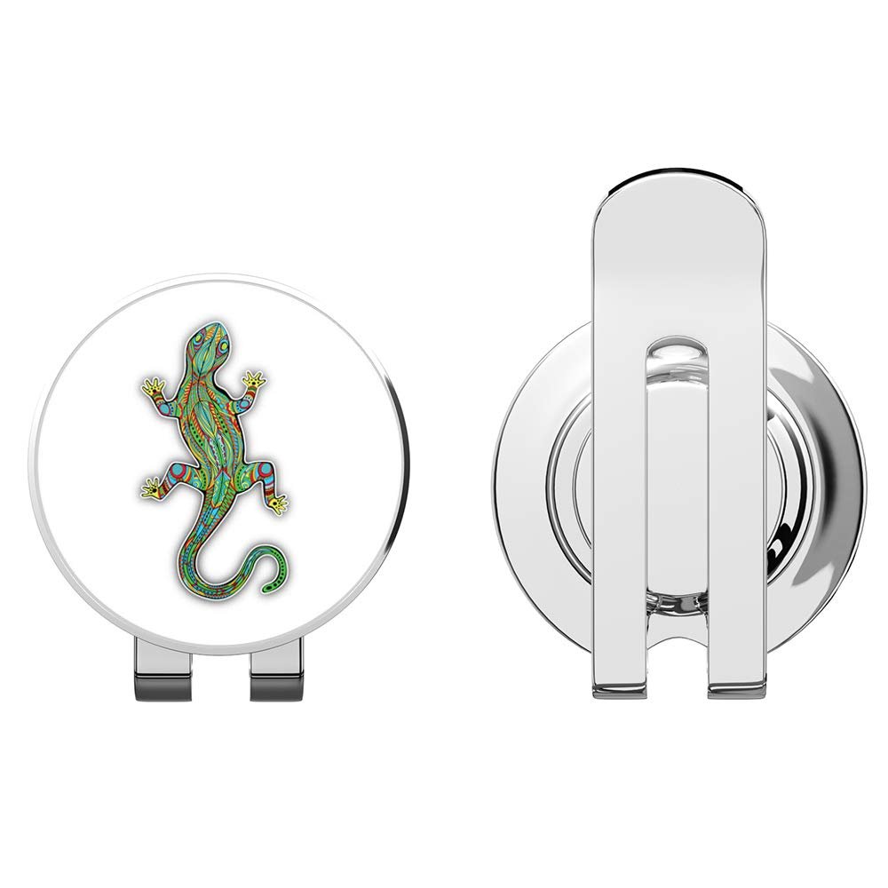 888 Graphics Cheerful Lizard Golf Hat Clip with Magnetic Ball Marker
