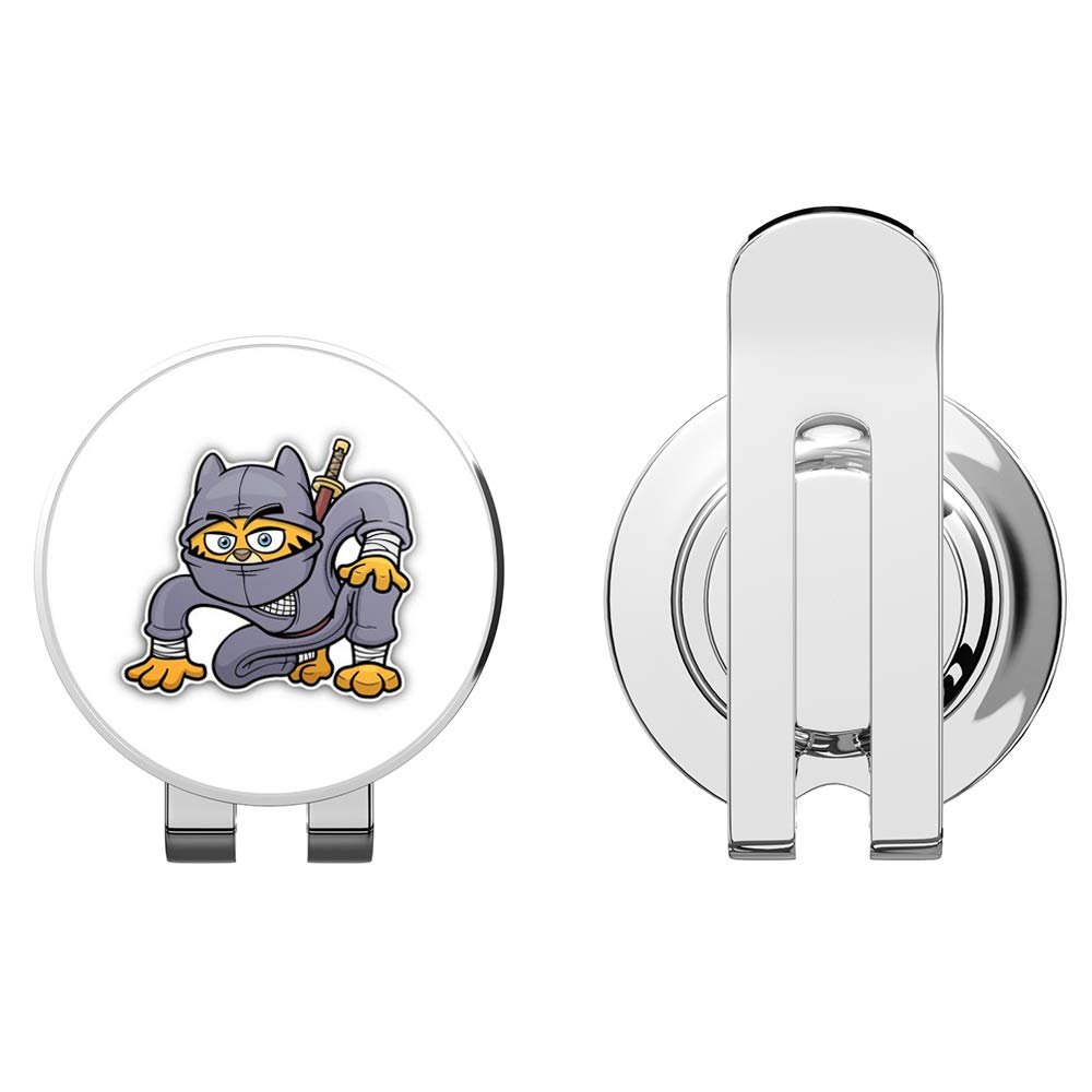 888 Graphics Cat Ninja Cartoon Golf Hat Clip with Magnetic Ball Marker
