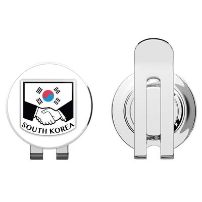 888 Graphics South Korea Flag Handshake Golf Hat Clip with Magnetic Ball Marker