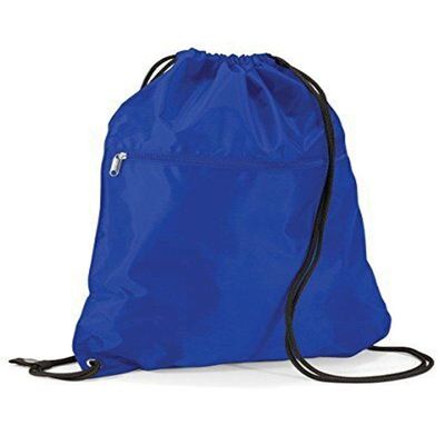 Unisex Gym Use Reinforced Corners Gymsac Adults Travel Zippered Front Pocket Bag Bright Royal One Size
