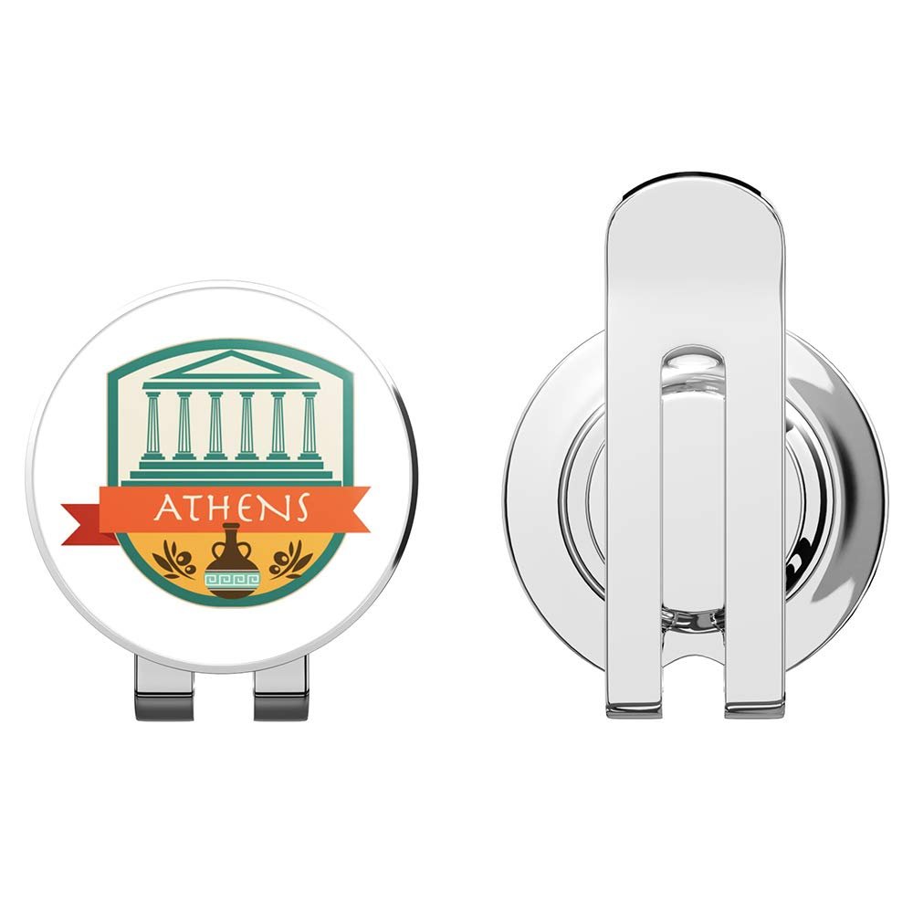 888 Graphics Athens Greece World City Travel Golf Hat Clip with Magnetic Ball Marker
