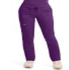 Cherokee Scrubs for Women Mid Rise Tapered Leg Drawstring Pant with 5 Pockets, Cargo Bottom with 2 Way Stretch Fabric Plus Size - WW105P, 2XL Petite, Eggplant view 1