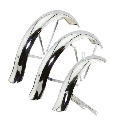 Alta Bicycle Chrome Flared Standard Trike Conversion Kit Fender Set, Multiple Sizes (16")