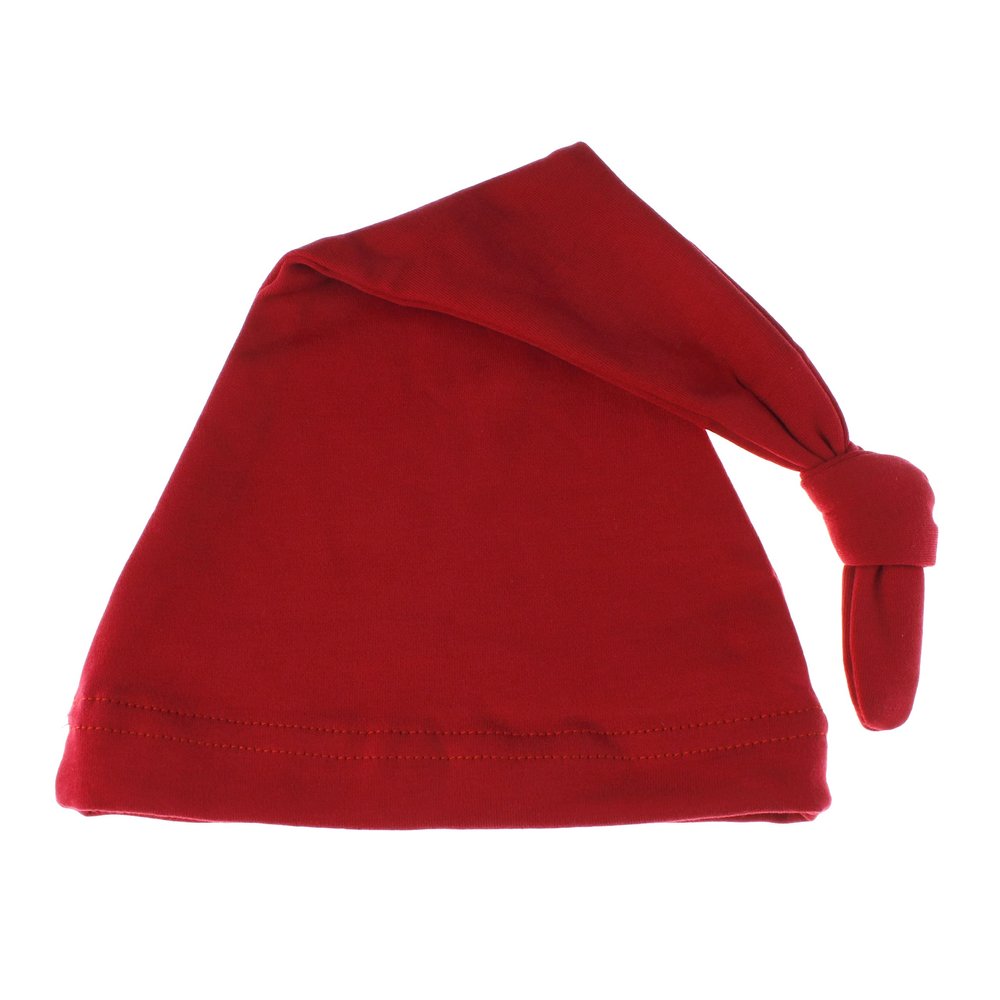My Lello Long Knotted Tail Cotton Beanie Hat Baby (6-18mo) - Red