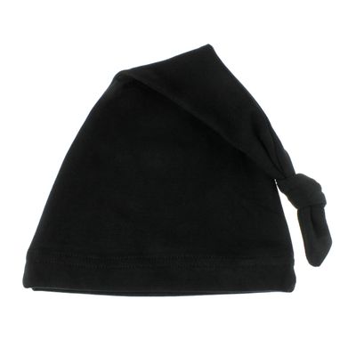 My Lello Long Knotted Tail Cotton Beanie Hat Baby (0-6mo) - Black