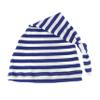My Lello Long Knotted Tail Cotton Beanie Hat Baby (0-6mo) - Blue Stripes view 1
