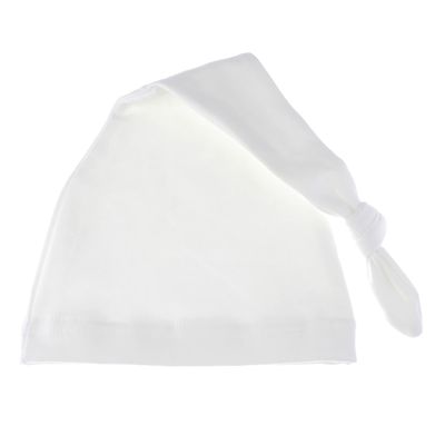 My Lello Long Knotted Tail Cotton Beanie Hat Baby (0-6mo) - White