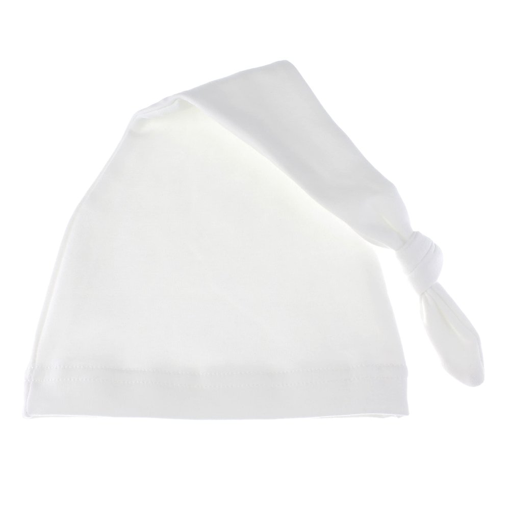 My Lello Long Knotted Tail Cotton Beanie Hat Baby (0-6mo) - White