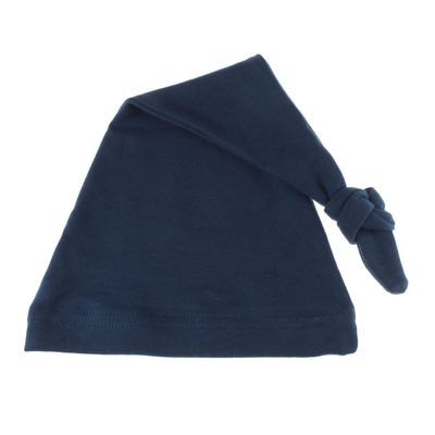 My Lello Long Knotted Tail Cotton Beanie Hat Baby (6-18mo) - Navy