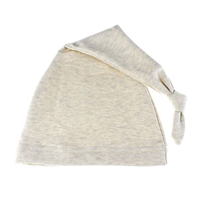My Lello Long Knotted Tail Cotton Beanie Hat Baby - Newborn - Ivory Heather