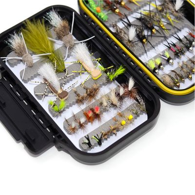 56 Assorted Trout Fly Fishing Flies Kit | Waterproof Fly Fishing Box | Nymphs, Stone, Dry Flies, Streamer, Hopper
