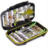 56 Assorted Trout Fly Fishing Flies Kit | Waterproof Fly Fishing Box | Nymphs, Stone, Dry Flies, Streamer, Hopper view 2