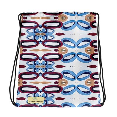 Drawstring bag backpack"Loop Holes" This is an original Karen's Art Wear