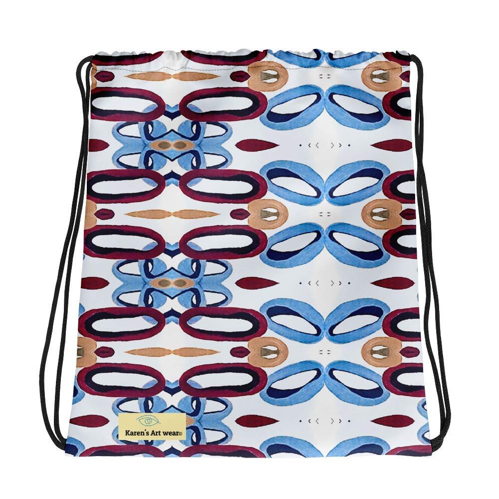 Drawstring bag backpack"Loop Holes" This is an original Karen's Art Wear