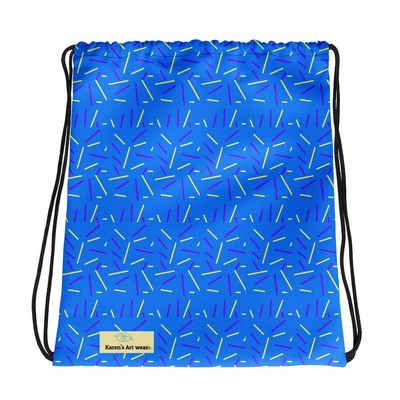 Drawstring bag backpack"Blue strike" This is an original Karen's Art Wear
