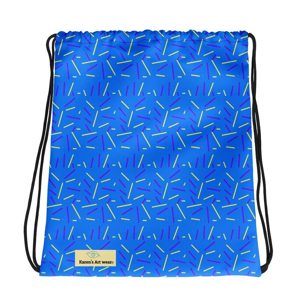 Drawstring bag backpack"Blue strike" This is an original Karen's Art Wear