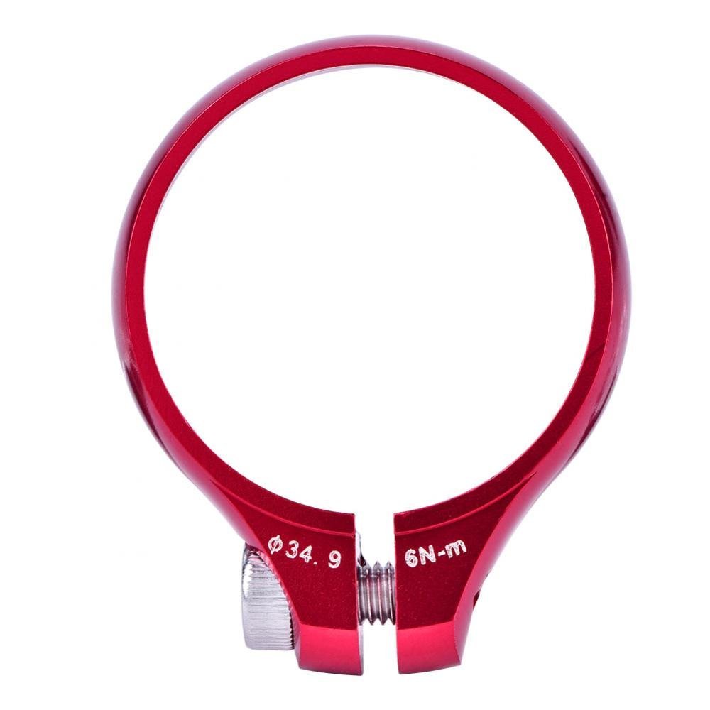 Bicycle Seat Post Clamp, Aluminium Quick-Release 34.9mm Seat Tube Clamp for 31.6mm, 30.8mm Seatpost (Red)
