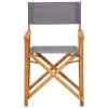Tidyard Folding Director Chair, Solid Acacia Wood Frame with Dark Grey Fabric, Foldable Outdoor Chair for Garden, Terrace, Beach and Camping view 2