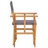 Tidyard Folding Director Chair, Solid Acacia Wood Frame with Dark Grey Fabric, Foldable Outdoor Chair for Garden, Terrace, Beach and Camping view 3