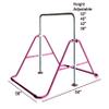 Kids Jungle Children Monkey Bar Gymnastics Athletic Expandable Kip Balance Bars Junior Training Play Gym Pink with 2' x 6' Gymnastic Mat view 2