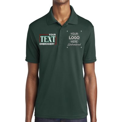 Custom Polo Shirt for Men Personalized Embroidered Polo Golf Shirt with Text Dark Forest Green