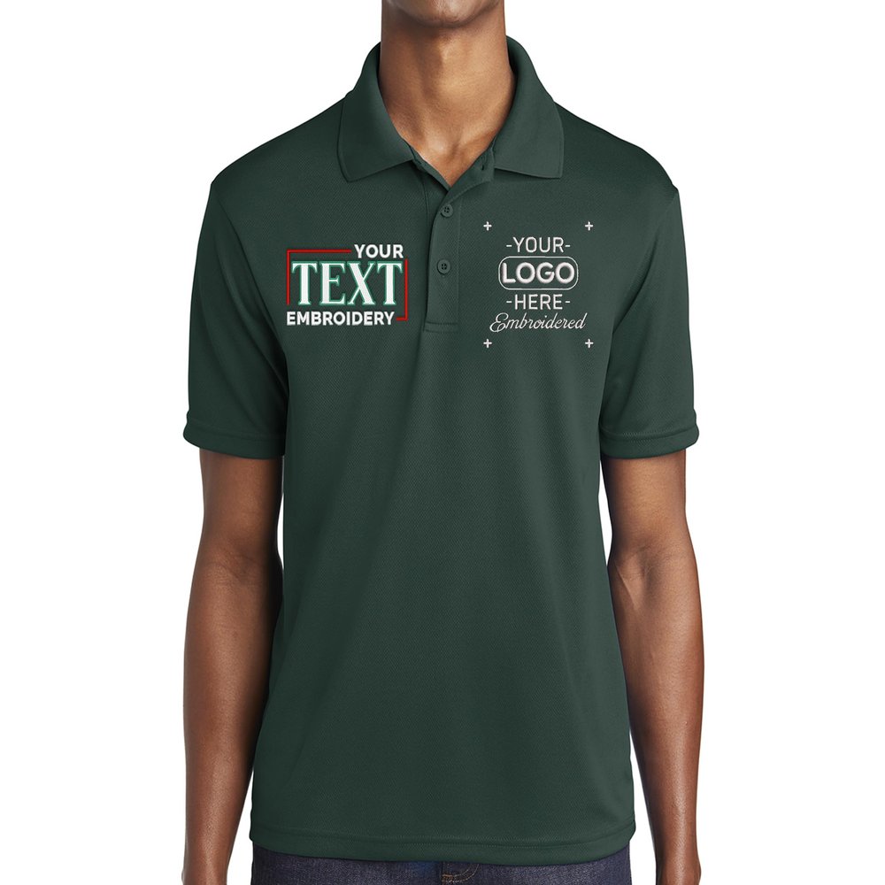 Custom Polo Shirt for Men Personalized Embroidered Polo Golf Shirt with Text Dark Forest Green