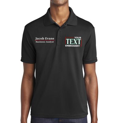 Custom Polo Shirt for Men Personalized Embroidered Short Sleeve Polo Golf Shirt Add Your Text Name Black