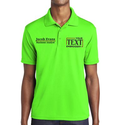 Custom Polo Shirt for Men Personalized Embroidered Short Sleeve Polo Golf Shirt Add Your Text Name Neon Green