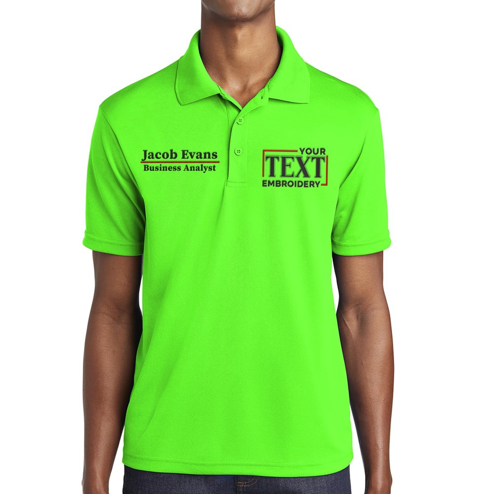 Custom Polo Shirt for Men Personalized Embroidered Short Sleeve Polo Golf Shirt Add Your Text Name Neon Green