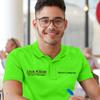 Custom Polo Shirt for Men Personalized Embroidered Short Sleeve Polo Golf Shirt Add Your Text Name Neon Green view 2