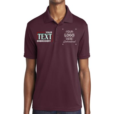 Custom Polo Shirt for Men Personalized Embroidered Polo Golf Shirt with Text Maroon
