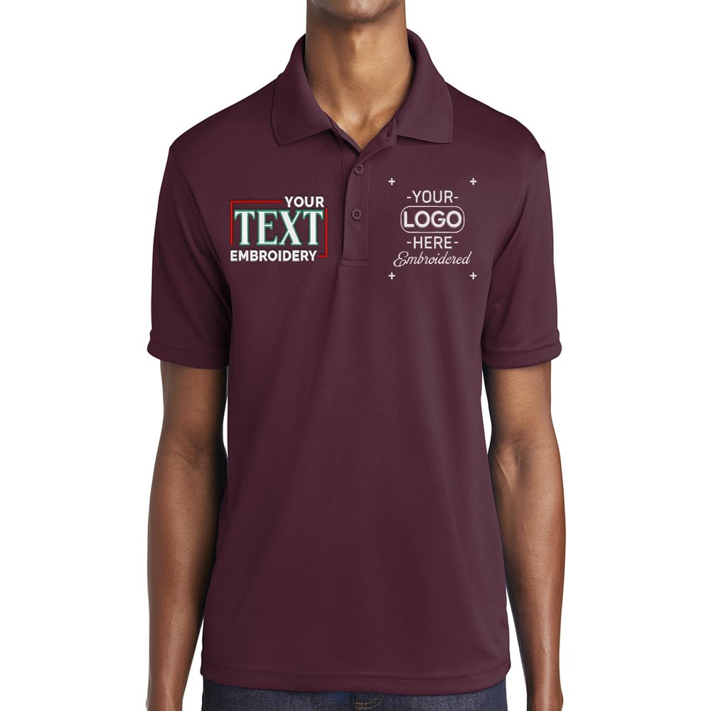 Custom Polo Shirt for Men Personalized Embroidered Polo Golf Shirt with Text Maroon