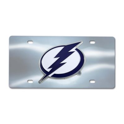 FANMATS 27187 Tampa Bay Lightning Stainless Steel Front License Plate with Large 3D Molded Team Metal Emblem