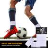 TOBWOLF 4PCS Soccer Shin Guard Strap, Anti Slip Sports Football Legging Shin Fixed Straps, Black & White Ankle Guards for Kicking Ball, Running, Cycling view 4