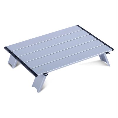 iClimb Ultralight Compact Mini Beach Picnic Folding Alu. Table with Carry Bag, Two Size (Silver - S)