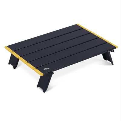 iClimb Ultralight Compact Mini Beach Picnic Folding Alu. Table with Carry Bag, Two Size (Black - S)