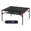 iClimb Extendable Folding Table Large Tabletop Area Ultralight Compact with Hollow Out Tabletop and Carry Bag for Camping Backpacking Beach Concert BBQ Party, Three Size (Black - L) view 1