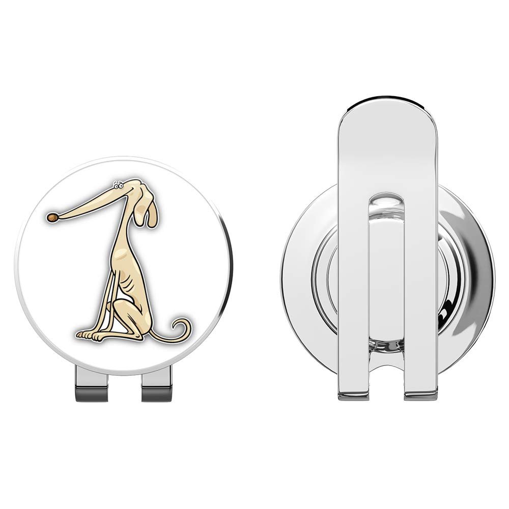 888 Graphics Funny Purebred Greyhound Dog Golf Hat Clip with Magnetic Ball Marker