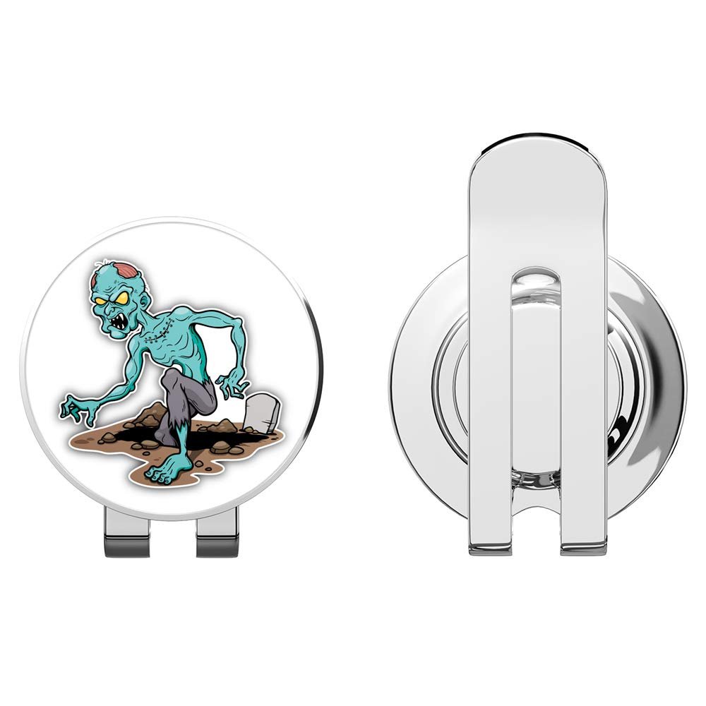 888 Graphics Cartoon Zombie Grave Golf Hat Clip with Magnetic Ball Marker