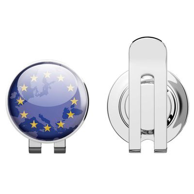 888 Graphics European Union Map Flag Glossy Label Golf Hat Clip with Magnetic Ball Marker