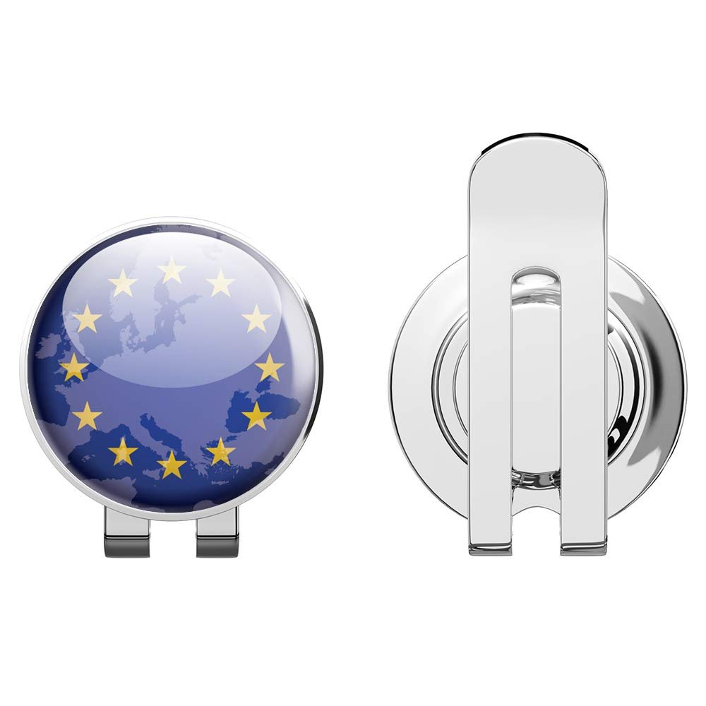 888 Graphics European Union Map Flag Glossy Label Golf Hat Clip with Magnetic Ball Marker