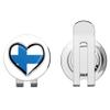 888 Graphics Finland Flag Grunge Glossy Heart Golf Hat Clip with Magnetic Ball Marker view 1