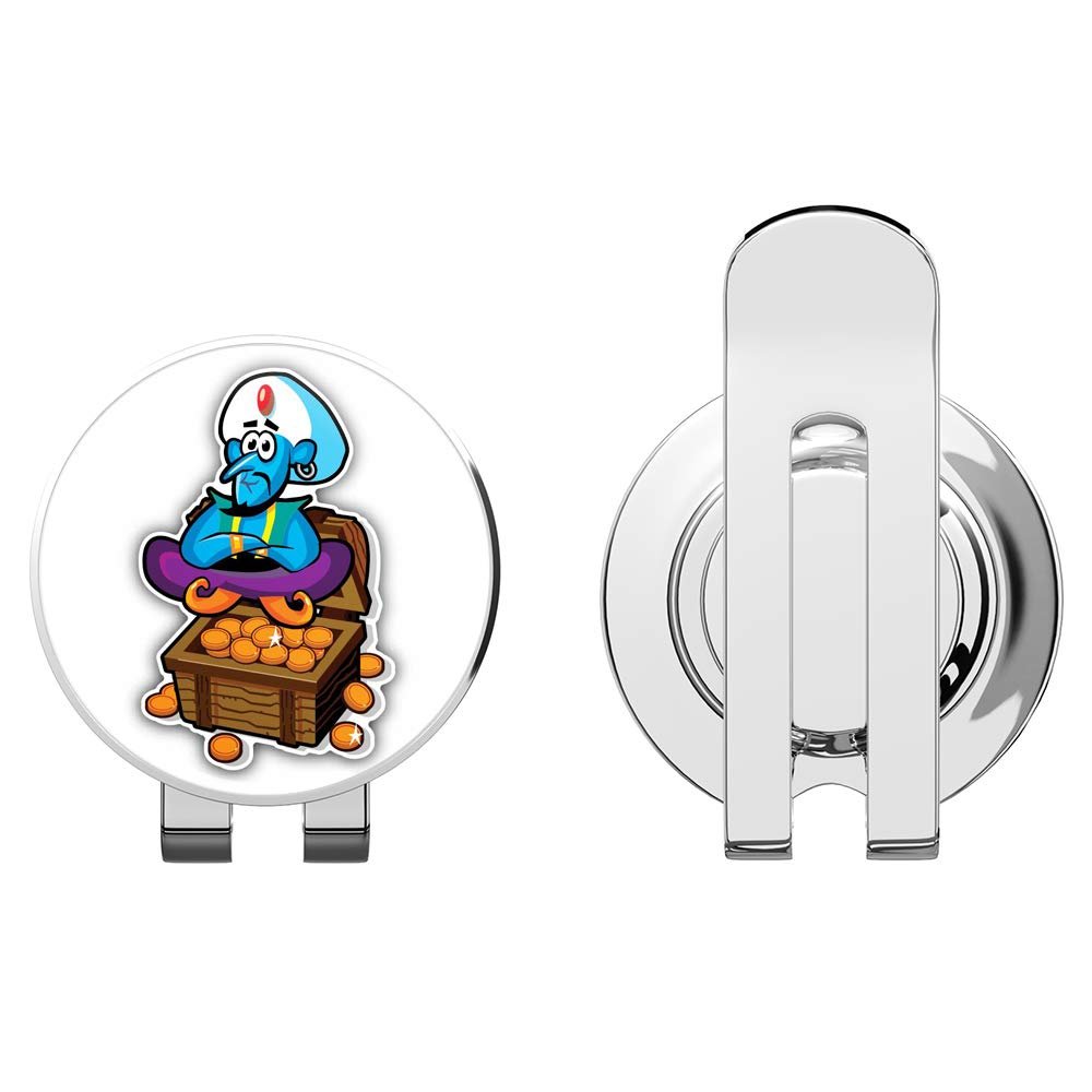 888 Graphics Genie Money Cartoon Golf Hat Clip with Magnetic Ball Marker