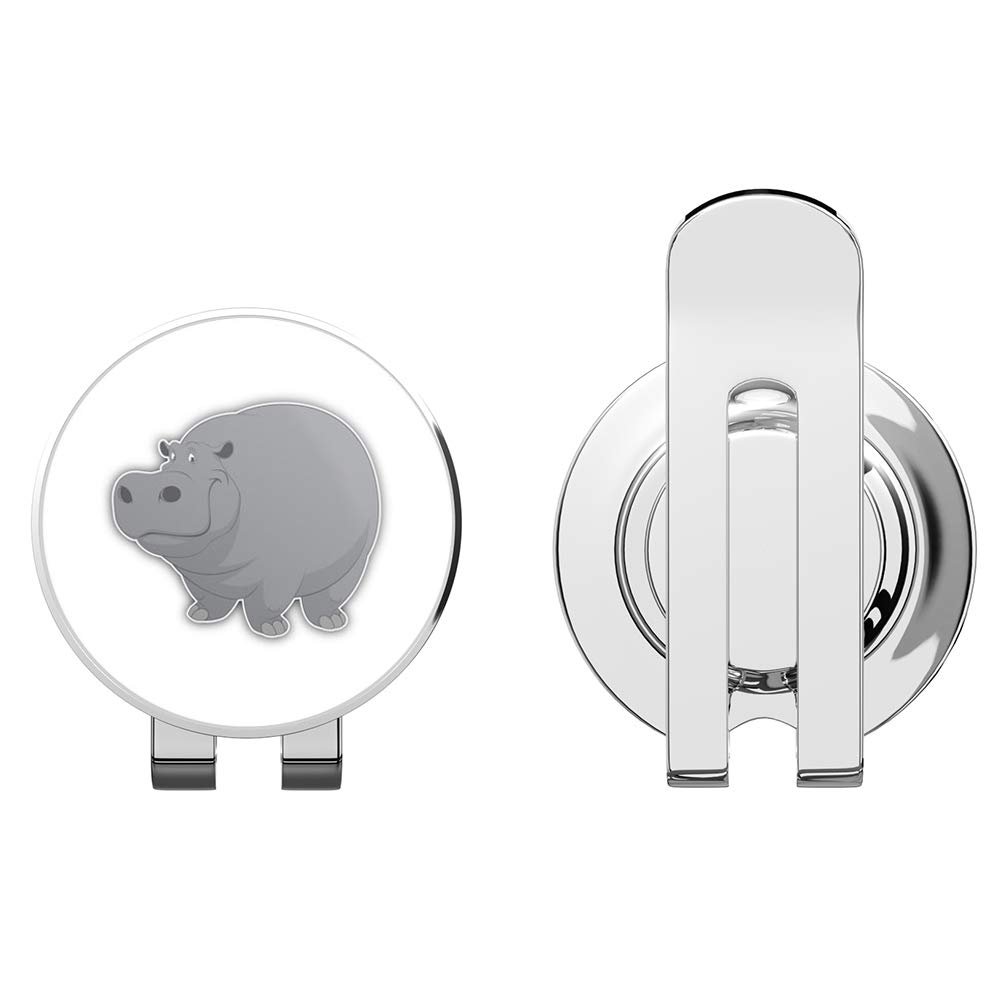 888 Graphics Big Hippo Cartoon Golf Hat Clip with Magnetic Ball Marker