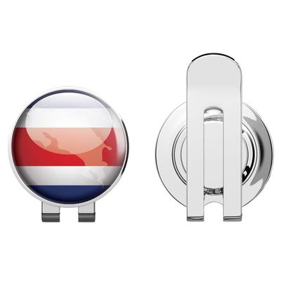 888 Graphics Costa Rica Map Flag Glossy Label Golf Hat Clip with Magnetic Ball Marker