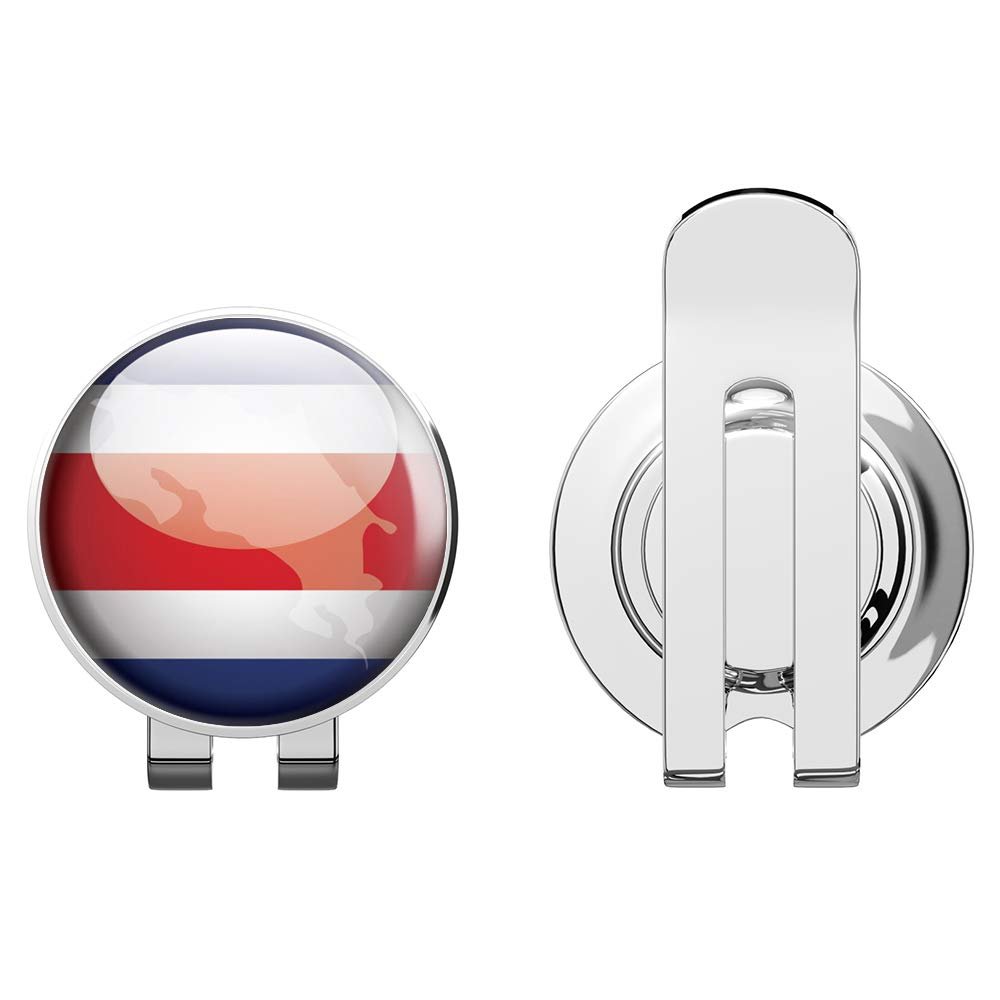 888 Graphics Costa Rica Map Flag Glossy Label Golf Hat Clip with Magnetic Ball Marker